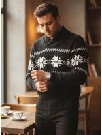 Pánsky čierny sveter FashionStreet WX2268