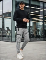 Pánska základná čierna mikina FashionStreet BX5882 Pánska základná čierna mikina FashionStreet BX5882