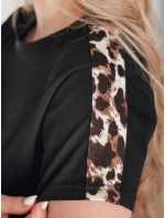 Dámske bavlnené tričko s výšivkou AMOROSA, čierne, FashionStreet RY2855