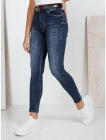 Dámske skinny džínsy námornícka modrá FashionStreet UY2789