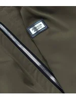 Dámska bunda s ozdobným lemovaním khaki (b8150-11)