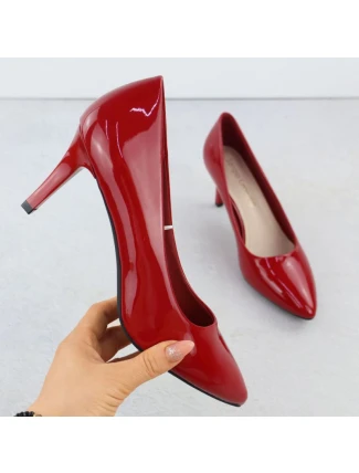 Dámske červené lodičky na podpätku Sergio Leone 1336