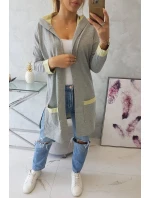 Dvojfarebná bunda s kapucňou žltá+sivá