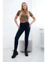 Bavlnené nohavice s vreckami vzadu tmavomodré Bavlnené nohavice s vreckami vzadu tmavomodré