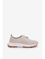 Skórzane Półbuty Damskie Z Przypinką Artiker 54C1811 Beżowe