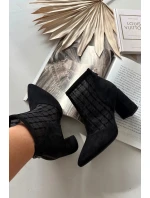 Botki Damskie Na Słupku Z Siateczką D&A LZ52-944 Czarne