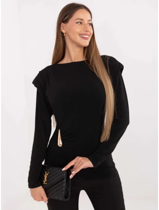Elegantná vankúšová blúzka čierna (21898)