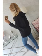 Tunika na zips s kapucňou Oversize čierna