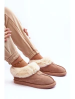 Papcie Damskie Z Futerkiem Beżowe Lanoze