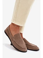 Dámske mokasíny z prírodného semišu Big Star TT274207 Beige