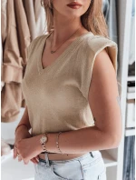 Dámska krátka blúzka SELFINA zlatá FashionStreet MY2436 Dámska krátka blúzka SELFINA zlatá FashionStreet MY2436