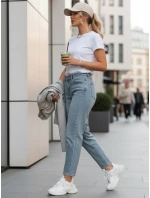 Dámske džínsy s vysokým pásom mom fit modré FashionStreet UY2861