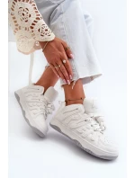 Sneakersy Damskie Z Eko Skóry Białe Berilla