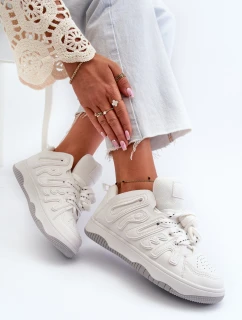 Sneakersy Damskie Z Eko Skóry Białe Berilla