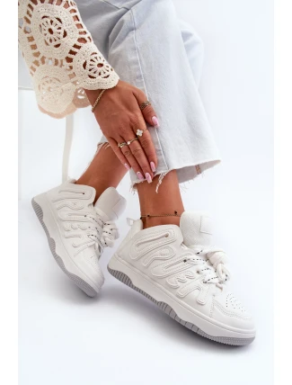 Sneakersy Damskie Z Eko Skóry Białe Berilla