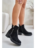 Dámske členkové čižmy so vzorom Azura Heel Black Oviria