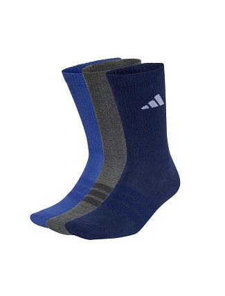 Ponožky adidas Cushioned Sportswear Crew 3P tmavomodré, sivé, modré KQ6762 Ponožky adidas Cushioned Sportswear Crew 3P tmavomodré, sivé, modré KQ6762