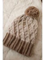 Milano fleecová čiapka K203 ecru melange+dark beige