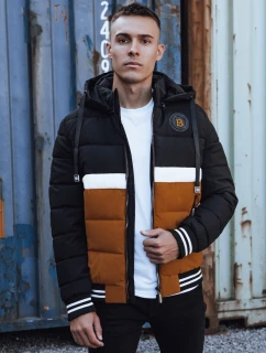 Pánska prešívaná zimná bunda s kapucňou čierna FashionStreet TX4867
