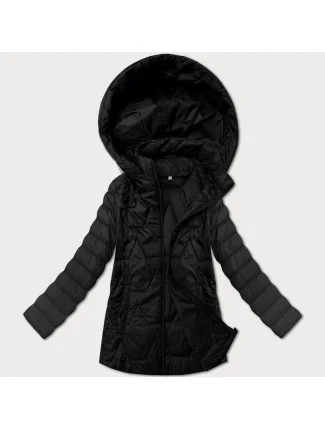 Ľahká čierna dámska prešívaná bunda s kapucňou J Style (16M9263-392) Ľahká čierna dámska prešívaná bunda s kapucňou J Style (16M9263-392)