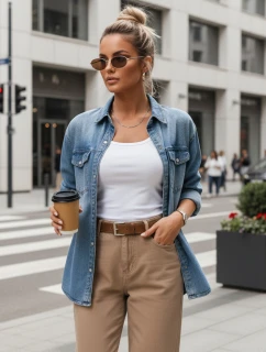 Dámska oversize džínsová košeľa DENIMOVA modrá FashionStreet DY0467
