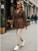 Dámska prechodná bunda s prúžkom hnedá FashionStreet TY5586