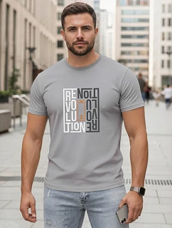 Pánske bavlnené tričko s potlačou revolution grey FashionStreet NX0143R