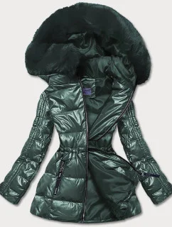 Dámska metalická zelená bunda (b8029-10)