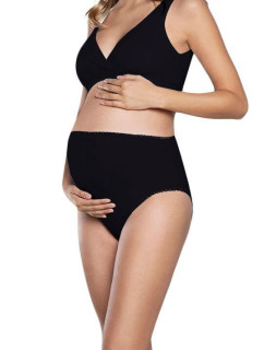 Bavlnené tehotenské nohavičky Mama Maxi čierne