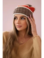 Dámska čiapka Kinga K297 cappuccino+rudy