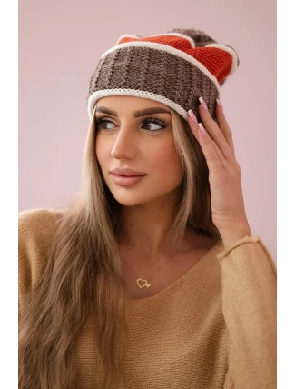 Dámska čiapka Kinga K297 cappuccino+rudy