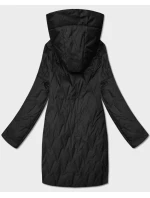 Dámska prešívaná bunda s asymetrickou spodnou časťou Goodlookin black (B8592-1)