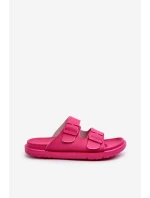 Lekkie Piankowe Klapki Damskie Z Klamrami Big Star NN274A754 Fuksja