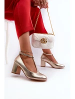 Czółenka Z Eko Skóry Na Słupku Złote Raniyah