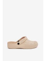 Piankowe Klapki Chodaki Damskie Beżowe Faylina