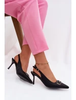 Dámske lodičky Sandále s ozdobným detailom Black Lurella Dámske lodičky Sandále s ozdobným detailom Black Lurella