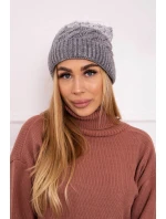 Fleecová čiapka Ilona K218 sivá+biela