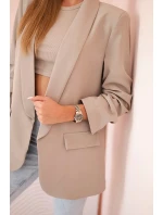 Bunda s klopami elegantná tmavobéžová
