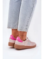 Zamszowe Buty Sportowe Sneakersy Damskie D.Franklin DFSH387005 Brudny Róż