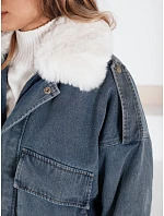 Zimná džínsová bunda s kožušinou modrá FashionStreet TY5160