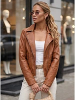 Dámska hnedá kožená bunda v štýle Ramones od FashionStreet TY5715 Dámska hnedá kožená bunda v štýle Ramones od FashionStreet TY5715