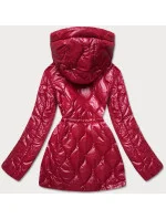 Červená dámska bunda s ozdobnou podšívkou (BH2182)