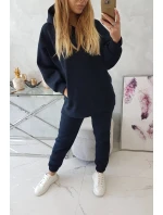 Zateplená súprava s mikinou tmavomodrá