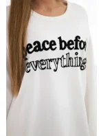 Mikina s vyšívaným nápisom ecru