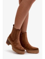 Dámske členkové topánky na podpätku Eco Suede Insulated Dark Brown Nevitas Dámske členkové topánky na podpätku Eco Suede Insulated Dark Brown Nevitas