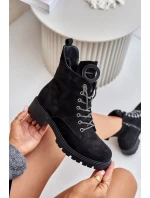 Zateplené topánky s ozdobným šnurovaním Vinceza Black