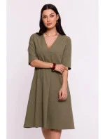 Dámske šaty B280 olivovo zelené - BeWear