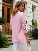 Klasické dámske sako s nabranými rukávmi, ružové, FashionStreet PY0150 Klasické dámske sako s nabranými rukávmi, ružové, FashionStreet PY0150