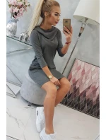 Šaty s kapucňou a vreckami graphite melange Šaty s kapucňou a vreckami graphite melange