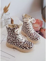 Ocieplane Botki Dziecięce Na Suwak Beżowo-Brązowe Dolida